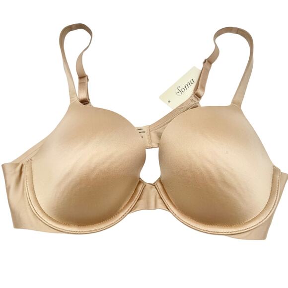 Soma Enhancing Shape Full Coverage Bra Soft Tan Size 34B New - Picture 2 of 7